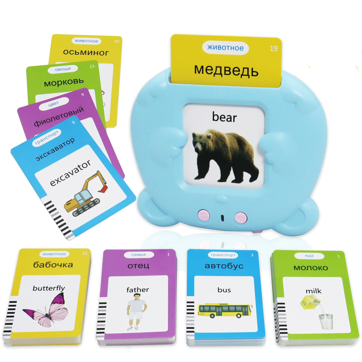 MAYAPHILOS Russian and English Talking Flash Cards with 224 Sight Words