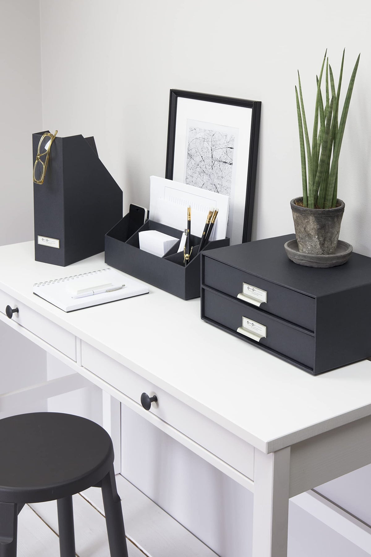 BIGSO ELISA Desk Organiser with 4 Compartments - Organiser System for Notes, Paper Clips, Pens etc.