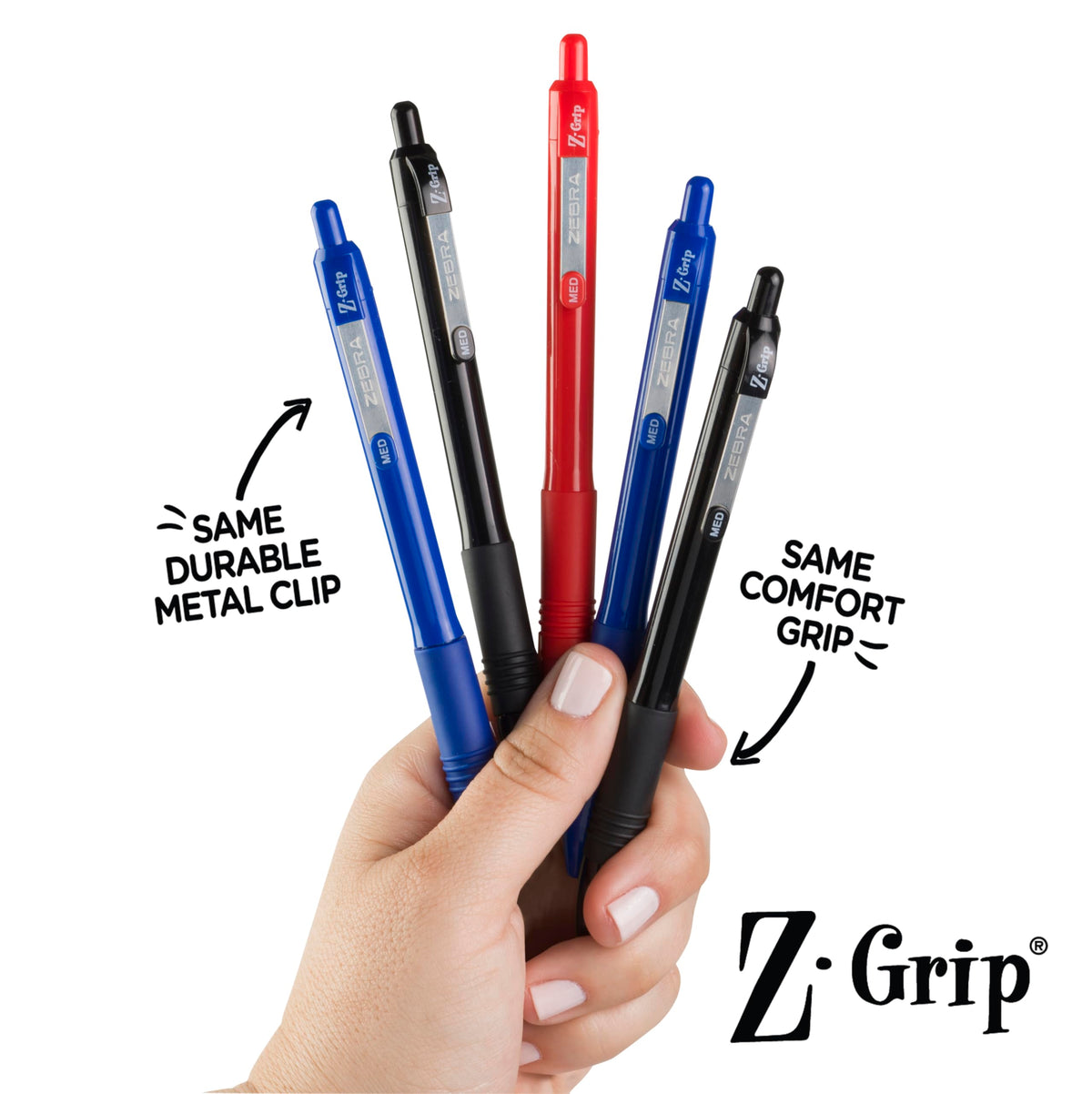 Zebra Pen Z-Grip Recycled Ballpoint Pen, Blue Ink, 1.0mm, 48 Bulk-Pack