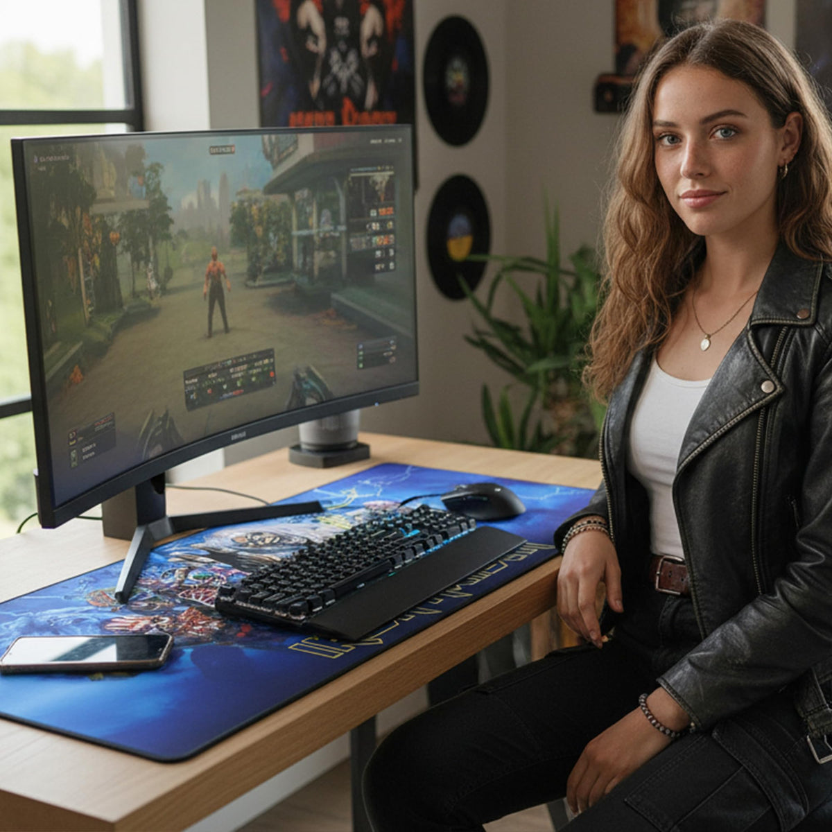SUBSONIC Iron Maiden Mouse Pad XXL 35x15 in – Gaming Desk Mat Extra Large