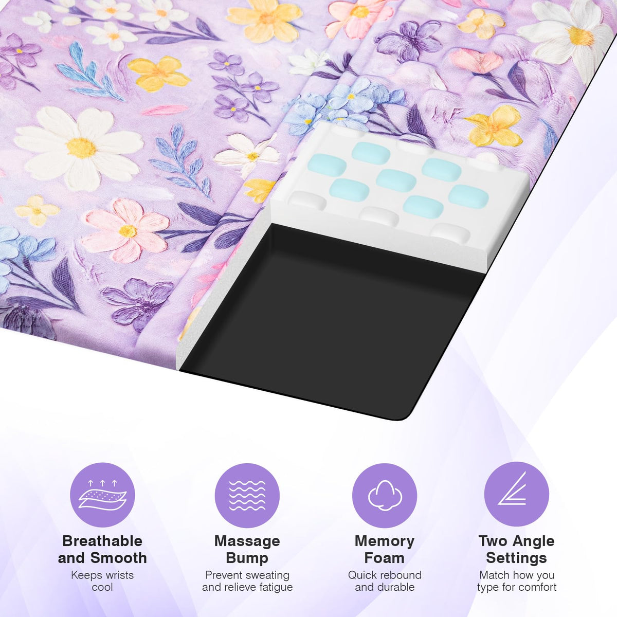 Ospelelf Keyboard Wrist Rest and Mouse Pad Set, Ergonomic Memory Foam Wrist Support, Aesthetic Desk