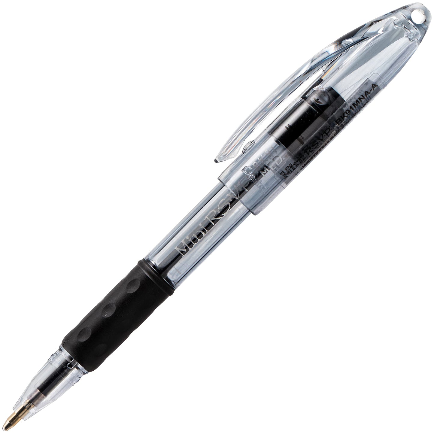 Pentel RSVP Mini Ballpoint Pen, (1.0mm) Medium Line, Black Ink, Box of 12 (BK91MNA-A)
