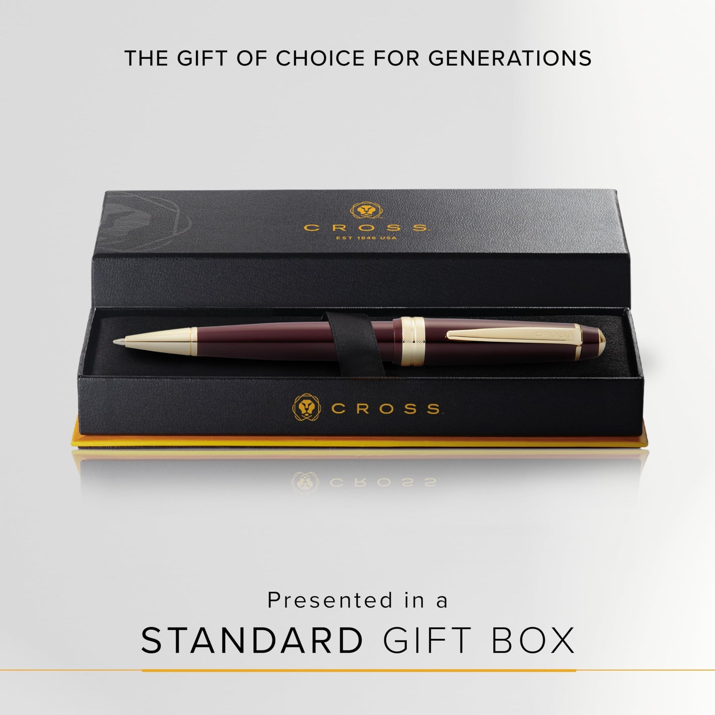 Cross Bailey Light Burgundy & Gold Ballpoint Pen, Medium Point, Black Ink