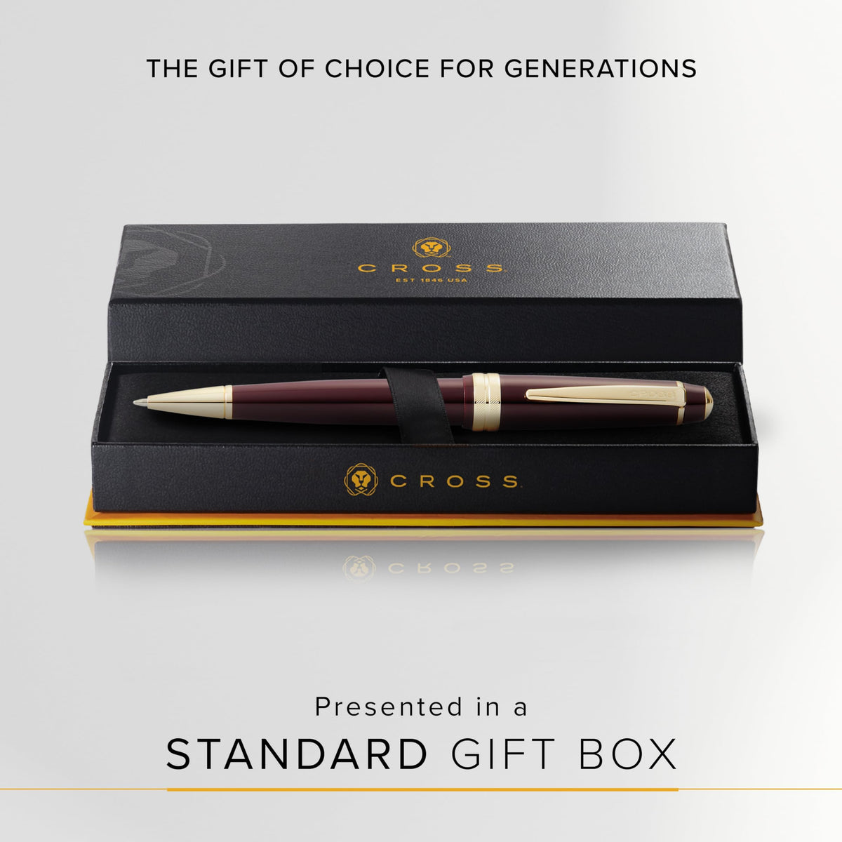 Cross Bailey Light Burgundy & Gold Ballpoint Pen, Medium Point, Black Ink