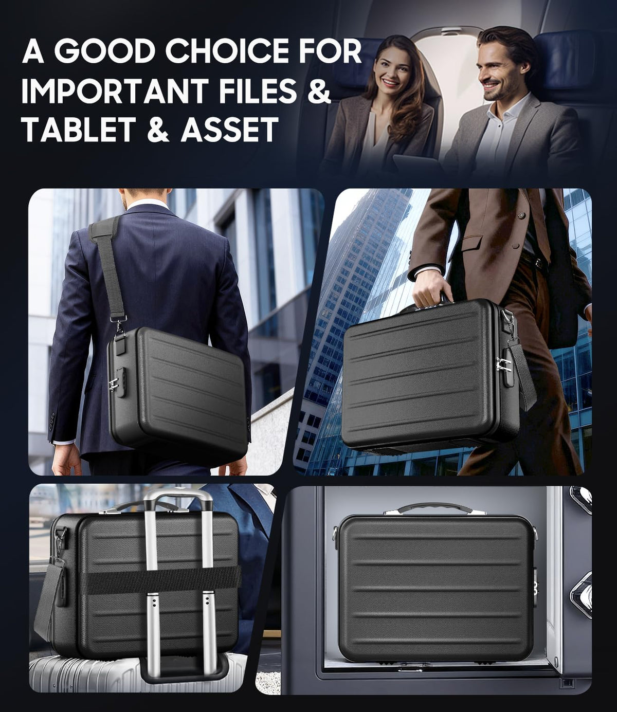 YIMIKOL Fireproof Document Box with Lock, Hard-Shell Fireproof Safe Box