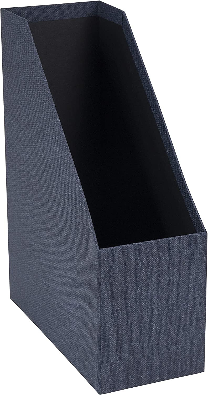 Bigso Box of Sweden Estelle Canvas Fiberboard Upright Magazine Holder and Organizer for Papers and