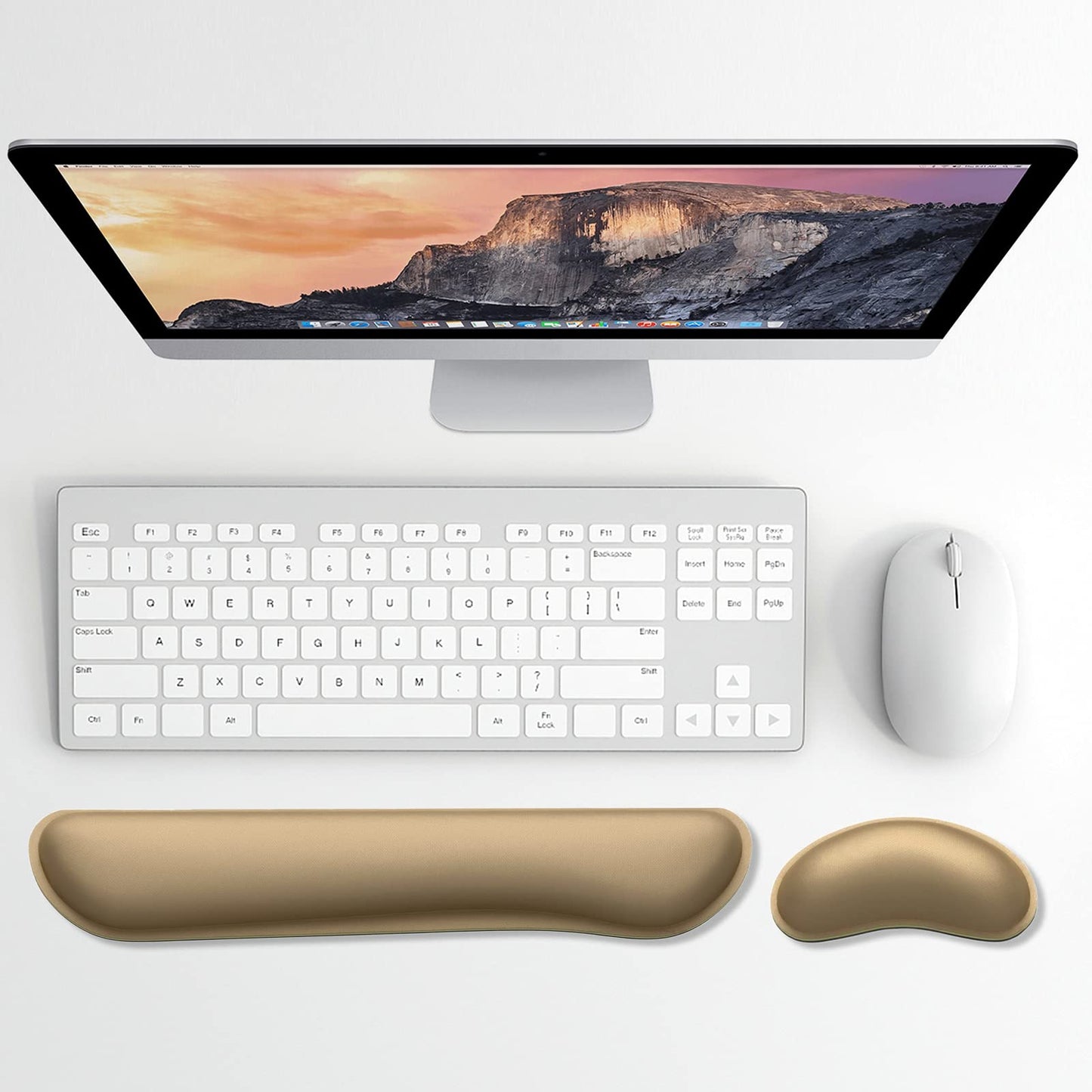 Dapesuom Enlarge Keyboard Wrist Rest, Memory Foam Wrist Cushion for Desk Mats Support, Cute Typing