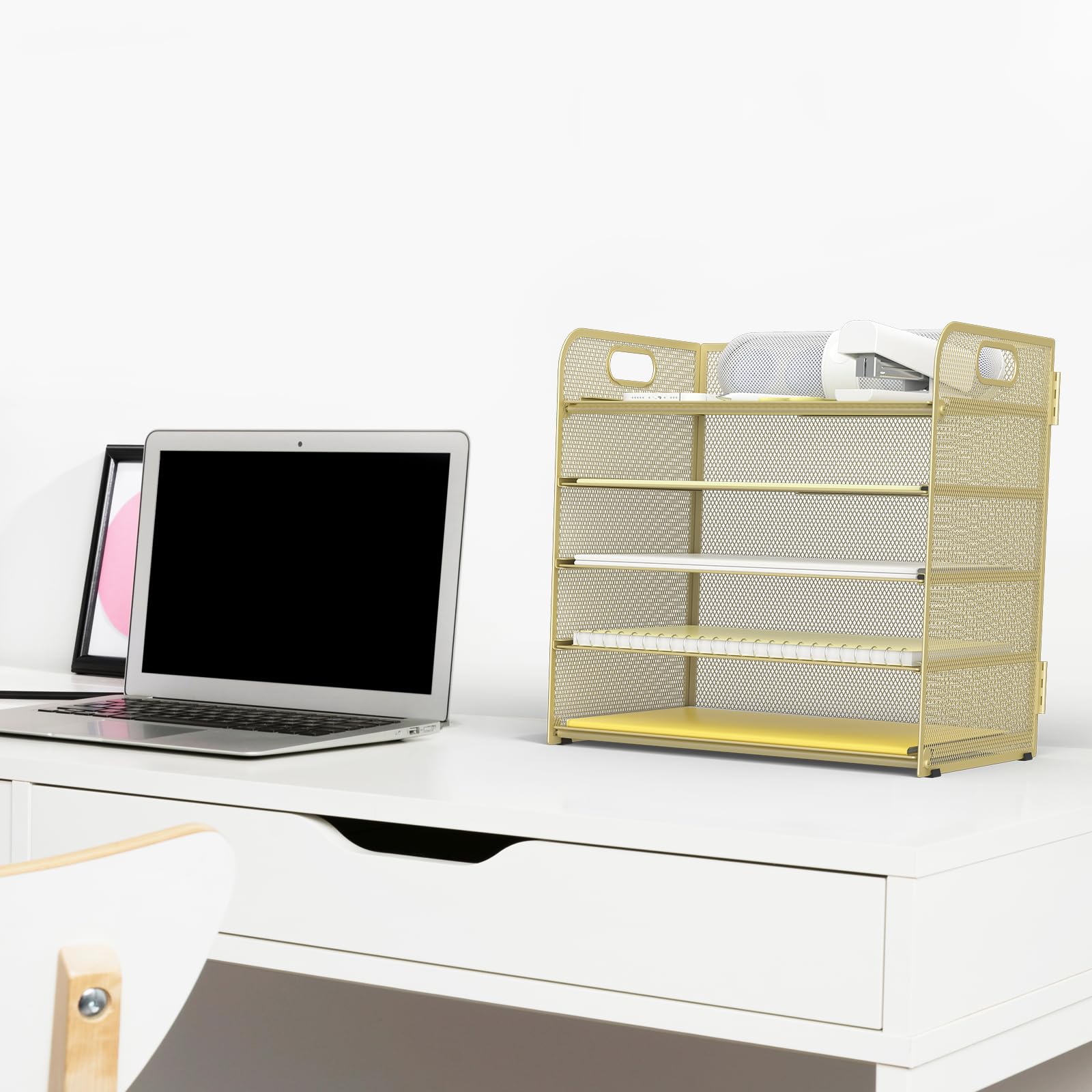 Sinboun Letter Tray Paper Organizer 5-Tier Desk Organizer File Organizer Paper Holder with Handle