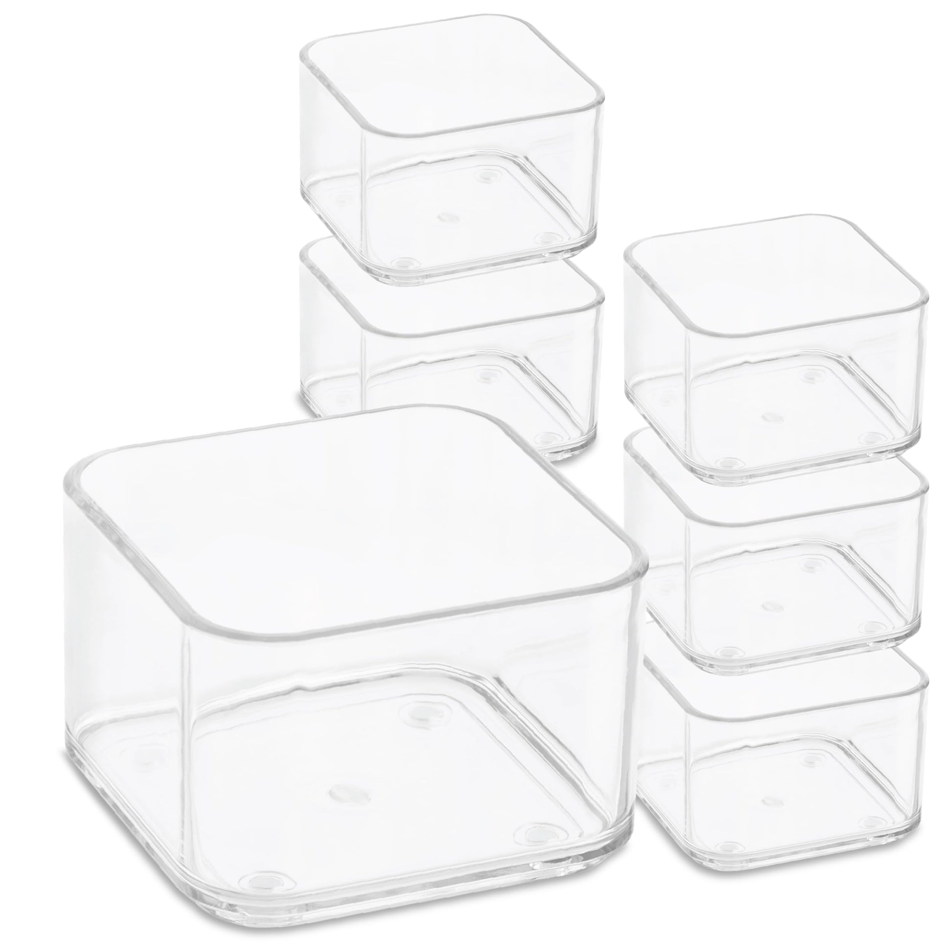 primebox Plastic Clear Acrylic Drawer Organizers. Bathroom, Kitchen, Bedroom, Utensils, Office