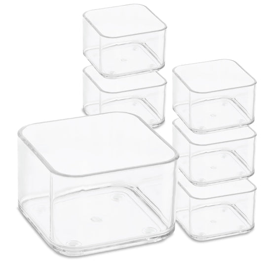 primebox Plastic Clear Acrylic Drawer Organizers. Bathroom, Kitchen, Bedroom, Utensils, Office