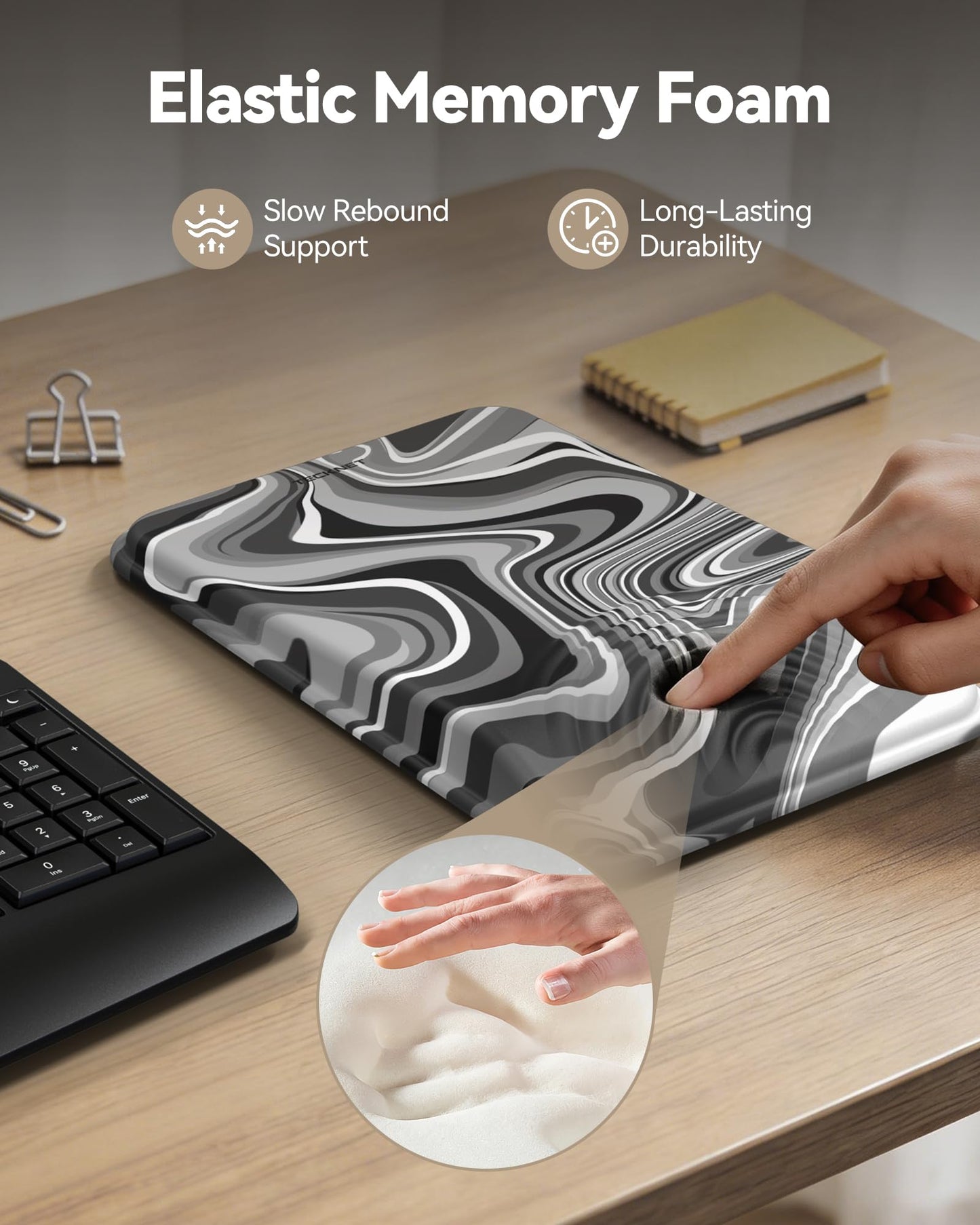 TECKNET Ergonomic Mouse Pad with Wrist Rest, All-Day Comfort & Pain Reliefv