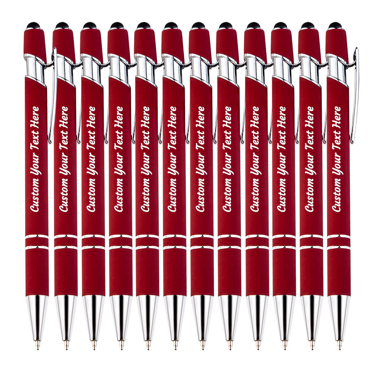 KOLOWKO Personalized 2-in-1 Ballpoint Pen & Stylus - Custom Text/Name/Message - Bulk Order Up to