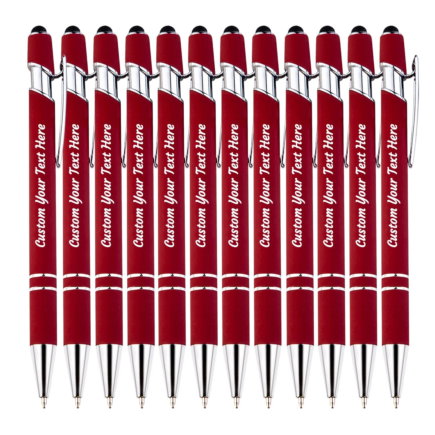 KOLOWKO Personalized 2-in-1 Ballpoint Pen & Stylus - Custom Text/Name/Message - Bulk Order Up to