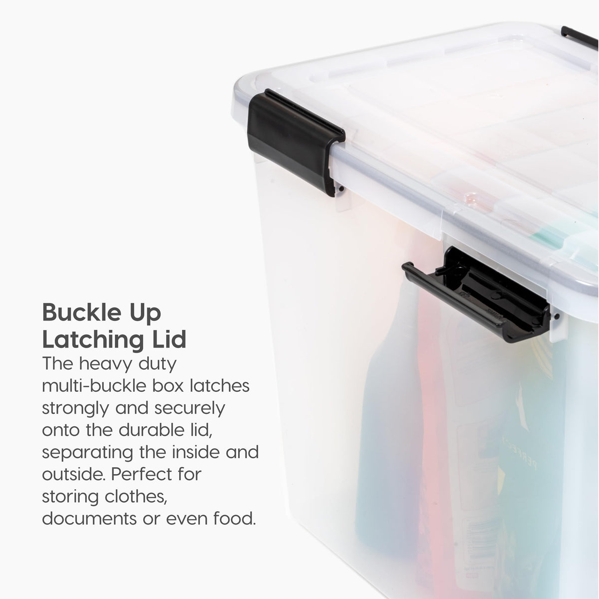 IRIS USA WeatherPro File Box Organizer, Letter/Legal, 32 Qt. Clear