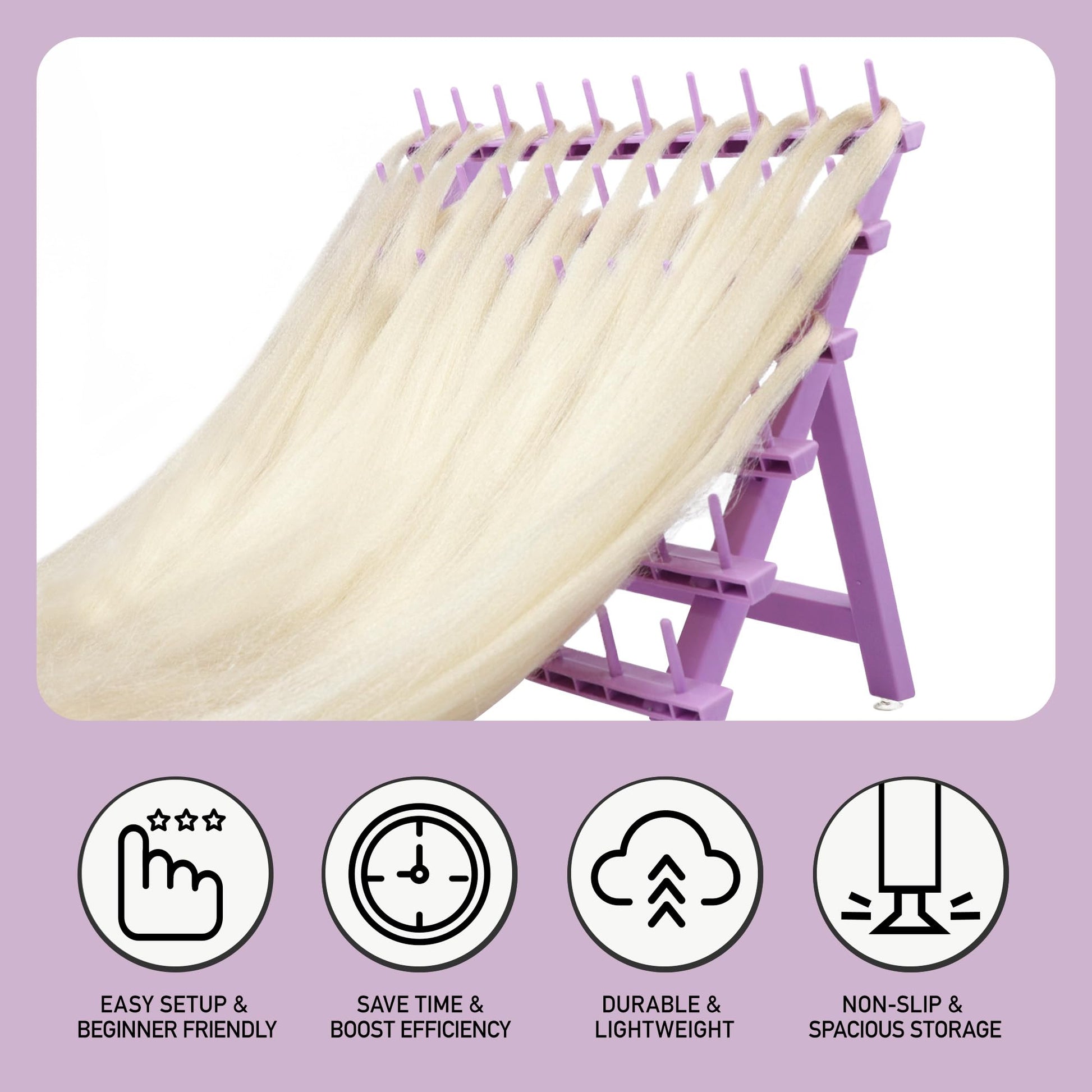 Laflare Braid Rack 60 Spools, PP Braiding Hair Stand, Thread Rack, Sewing Organizer, Quilting