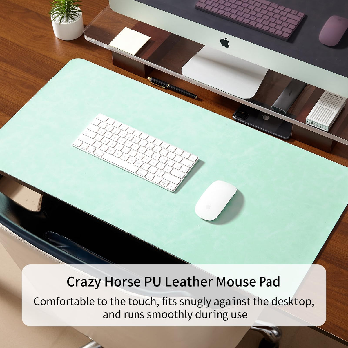 Lllunimon Leather Desk Pad Large Mouse Pad Mat Laptop Desk Protector