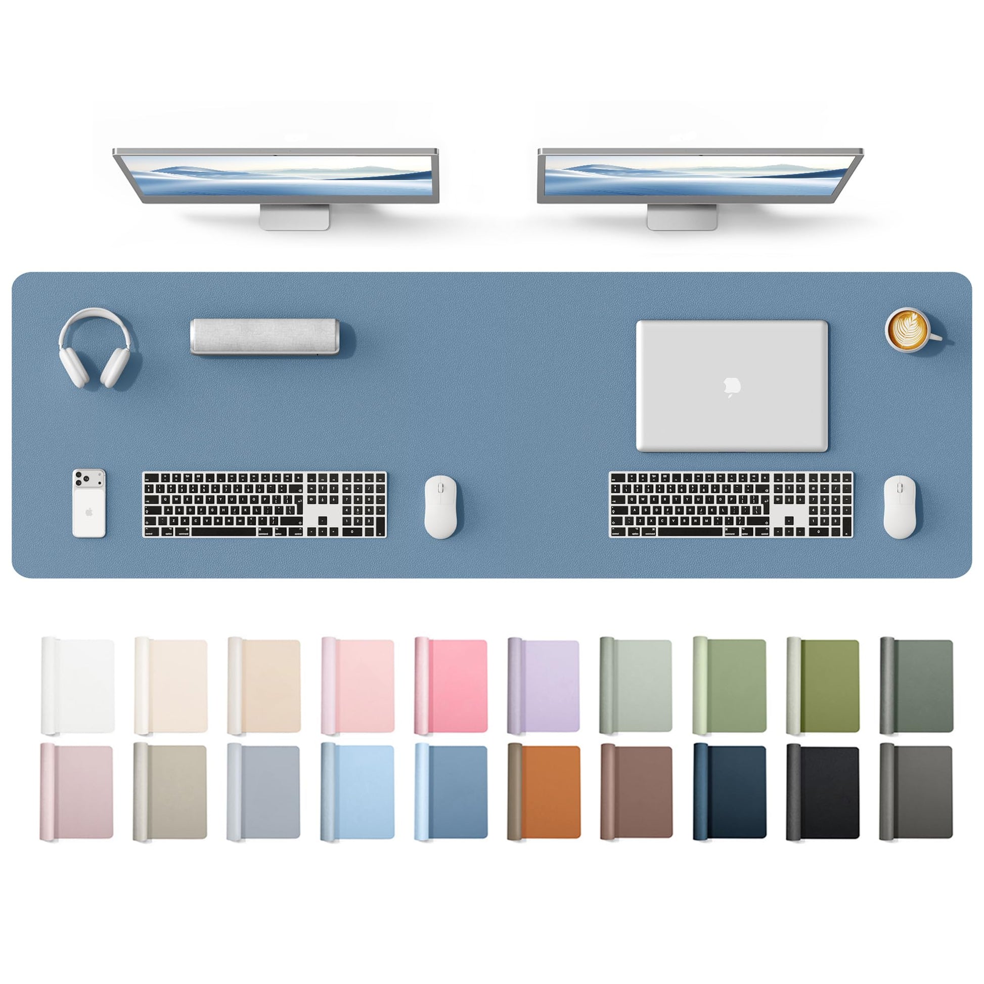 YSAGi Leather Desk Protector, Office Mat, Large Mouse Mat, Non-Slip PU Leather Blotter, Laptop Desk
