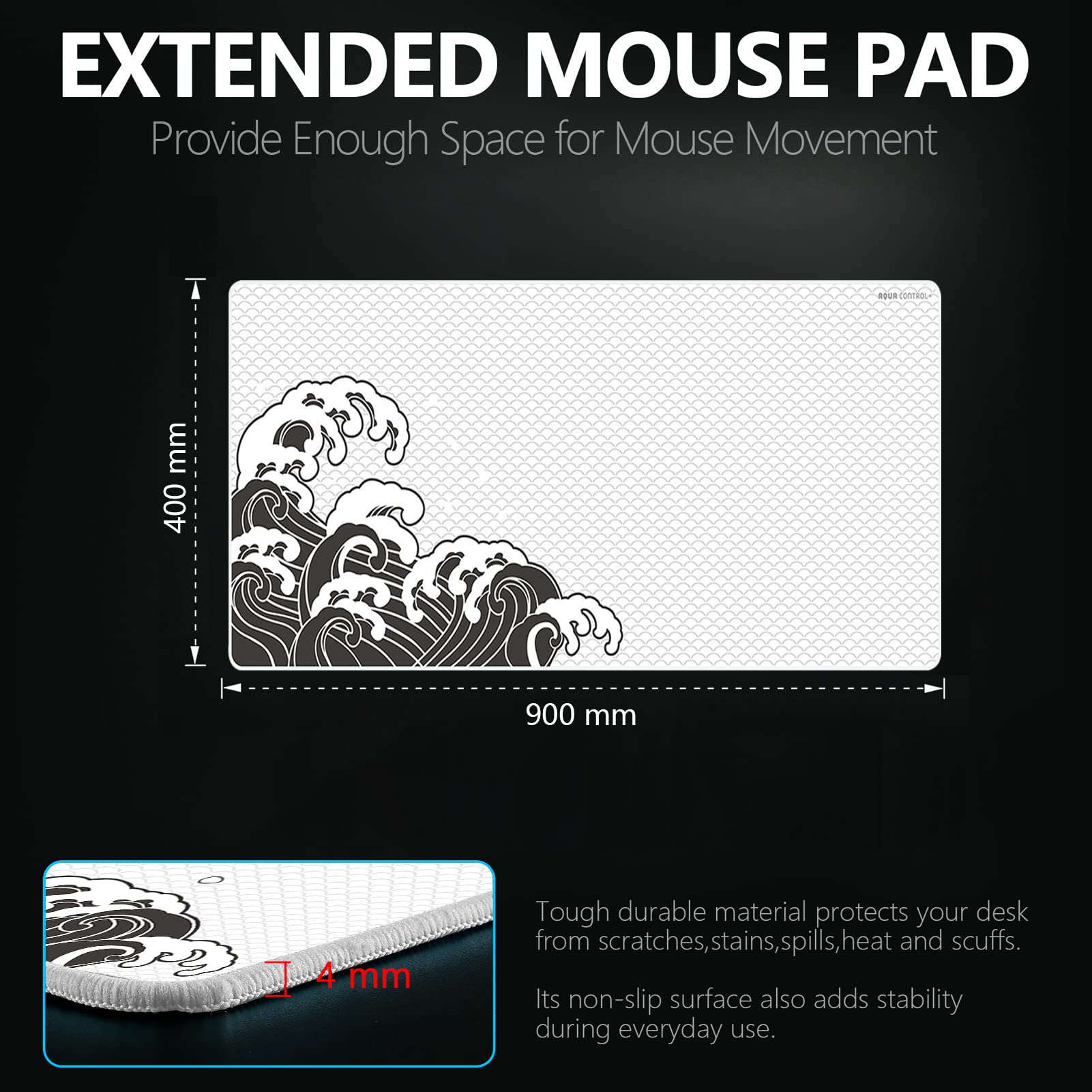 X-Raypad Aqua Control Plus Wave Gaming Mouse Pad, Ultra-High Precision Mouse Pad with Perfect Speed