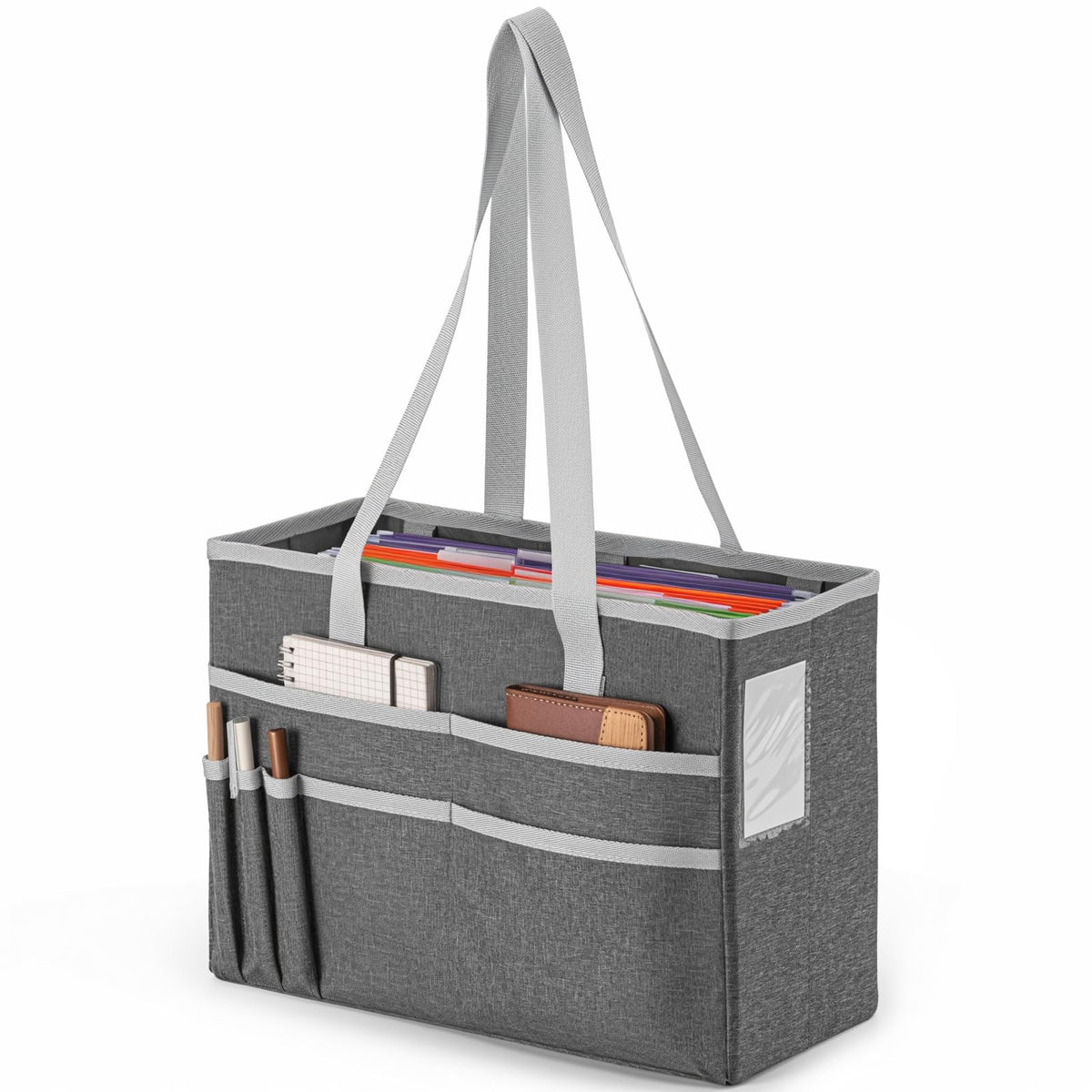 UNICITII File Organizer Box, Portable Tote Bag Hanging Filing Box Desktop File Folder Document