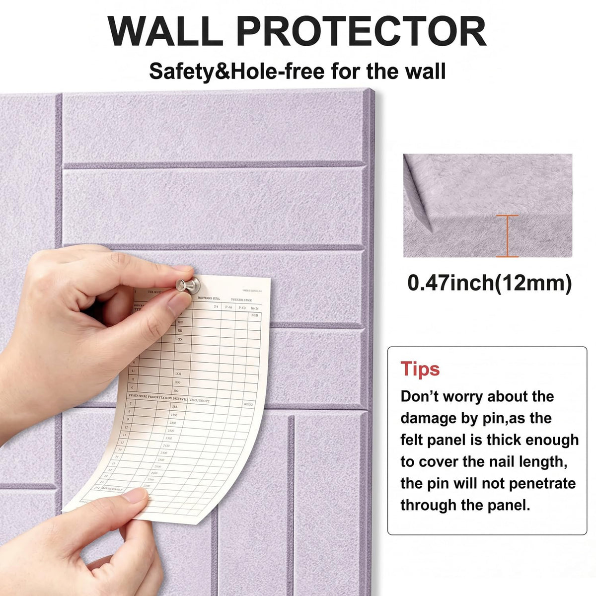 G Gamit 0.47" Thick Felt Wall Tiles 36"x24" Cork Board Alternative 6 Pack 11.81"x11.81"Felt