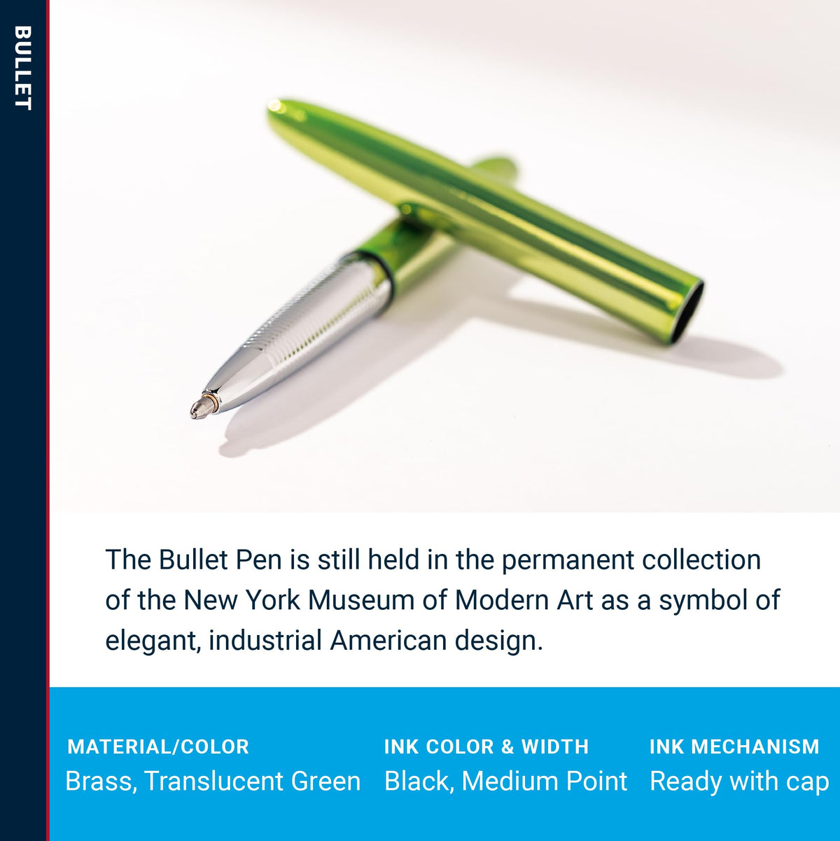 Fisher Space Pen Aurora Borealis Lime Pressurized Ballpoint Bullet Pen