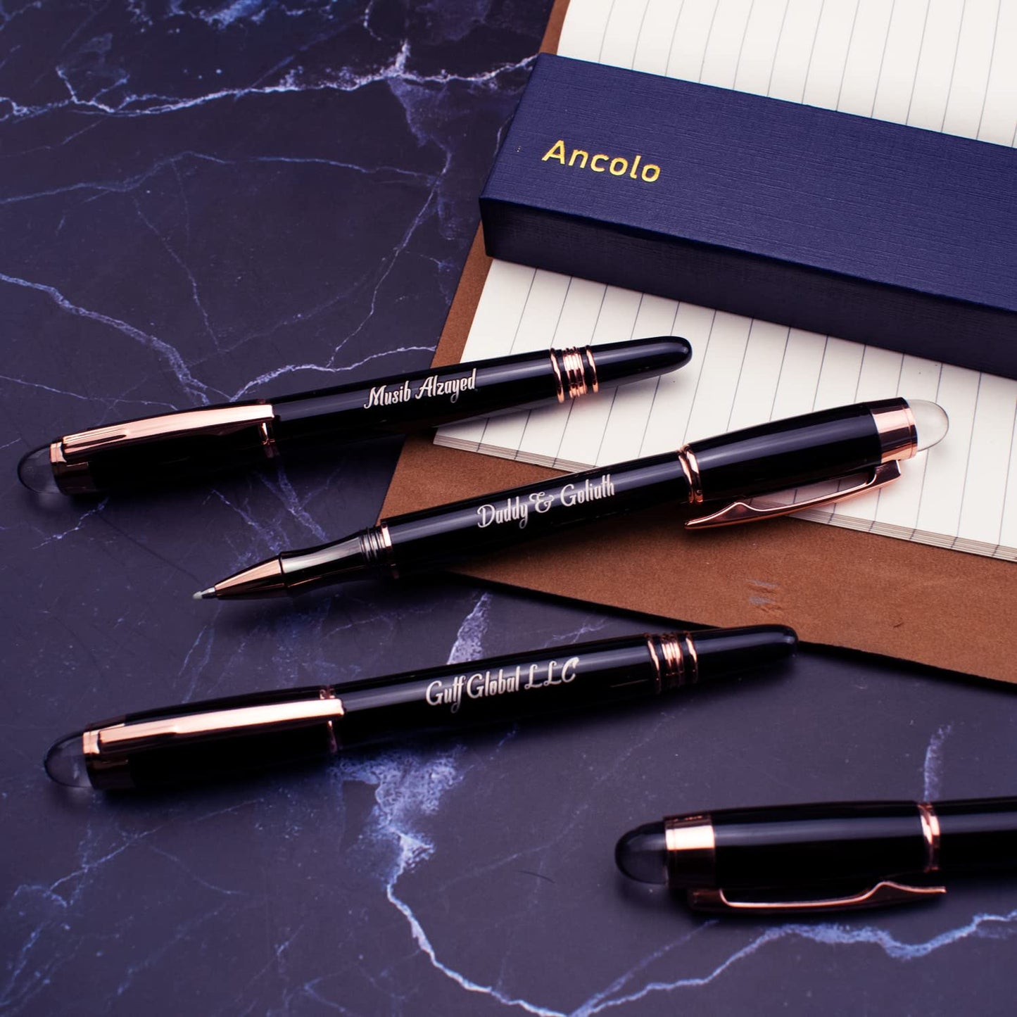Ancolo Custom Pen- Executive Pen with Crystal Tip with Your Name or Message