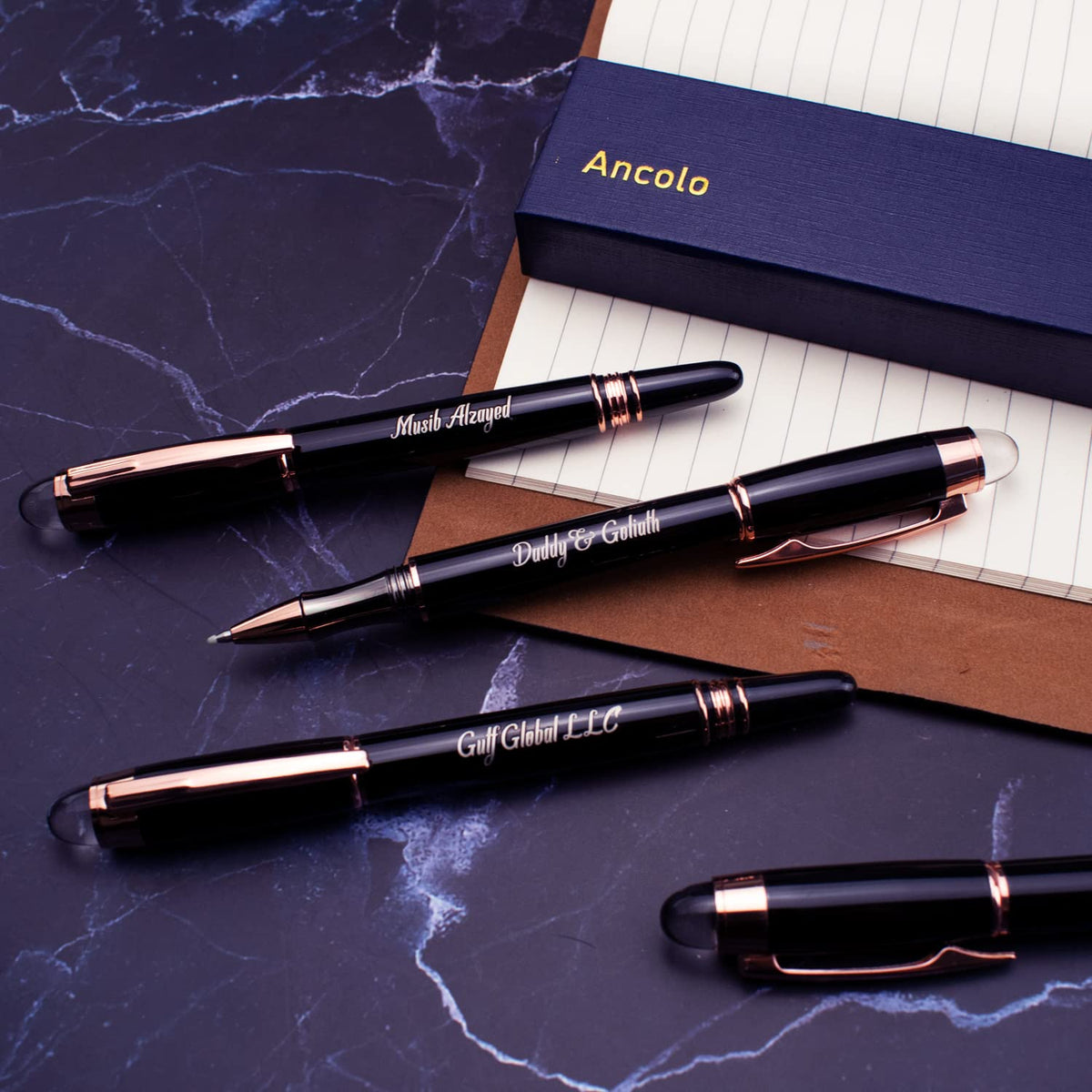 Ancolo Personalized Business Pens - Custom Executive Office Pens, 5PCS/Pack