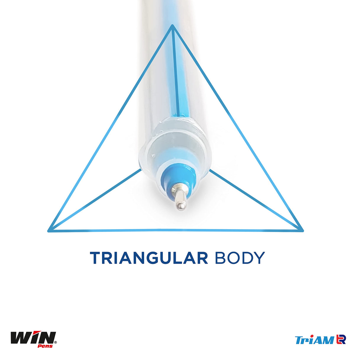 Win Triam TR Ball Pens | 40 Blue Pens | Lightweight Body Design | Use and Throw Pens | For One Time