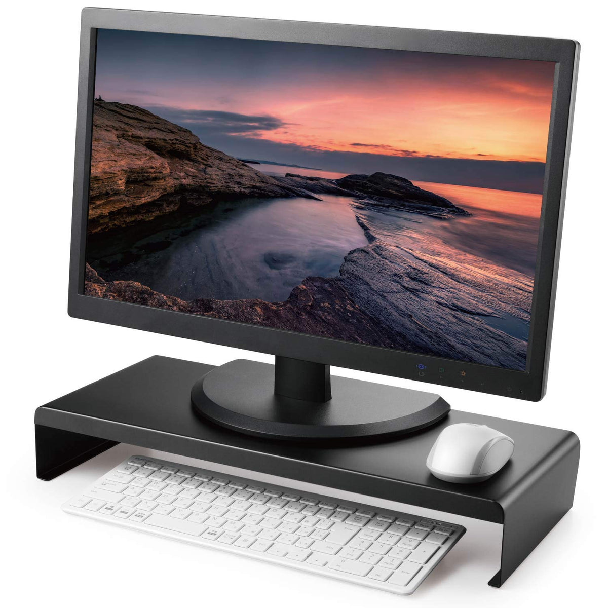 Elecom PCA-DPSS508BK Display Stand, Monitor Stand, PC Stand, Width 19.7 x Depth 8.0 x Height 3.2