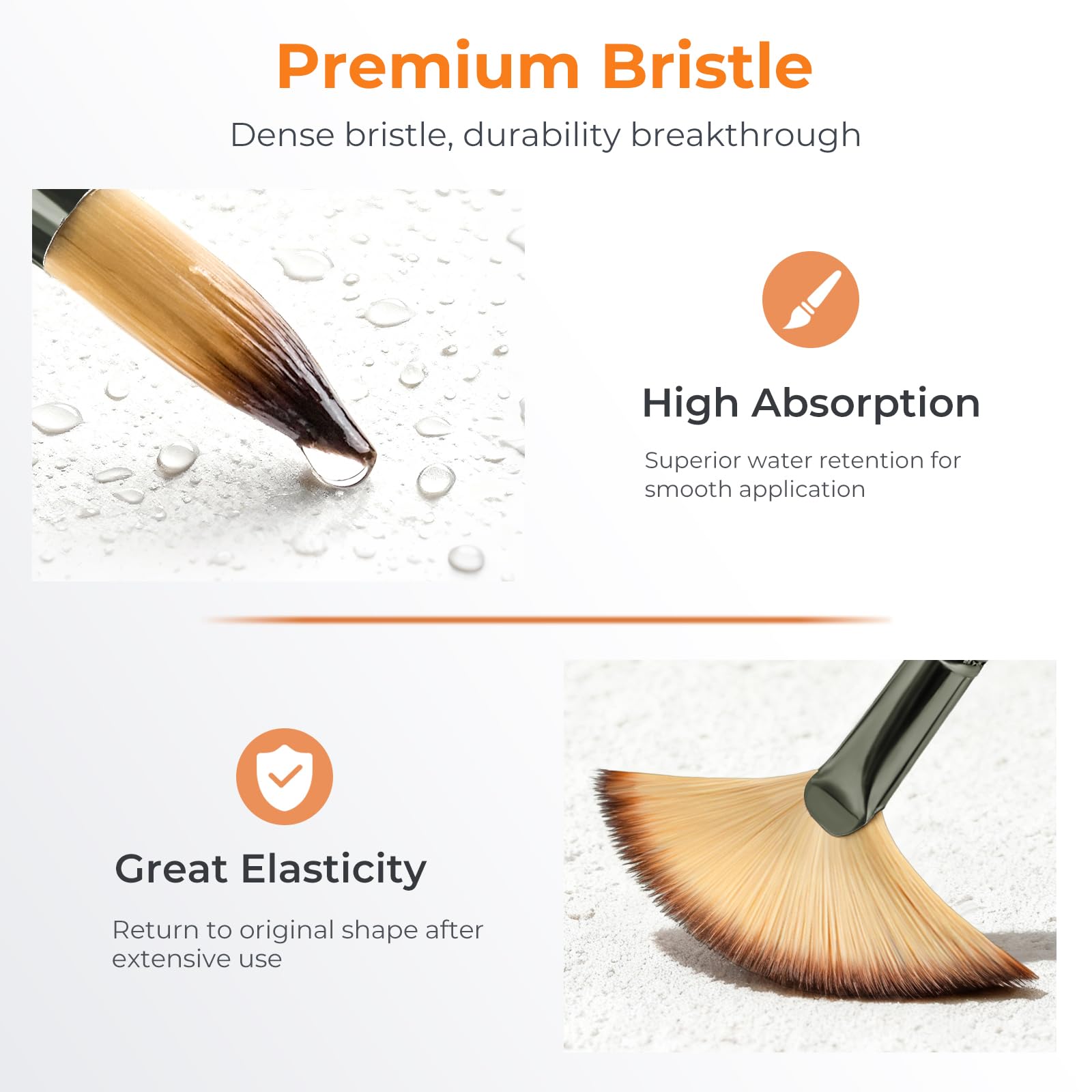 Nicpro 26pcs Professional Paint Brush Set with Palette Knife & Canvas Roll