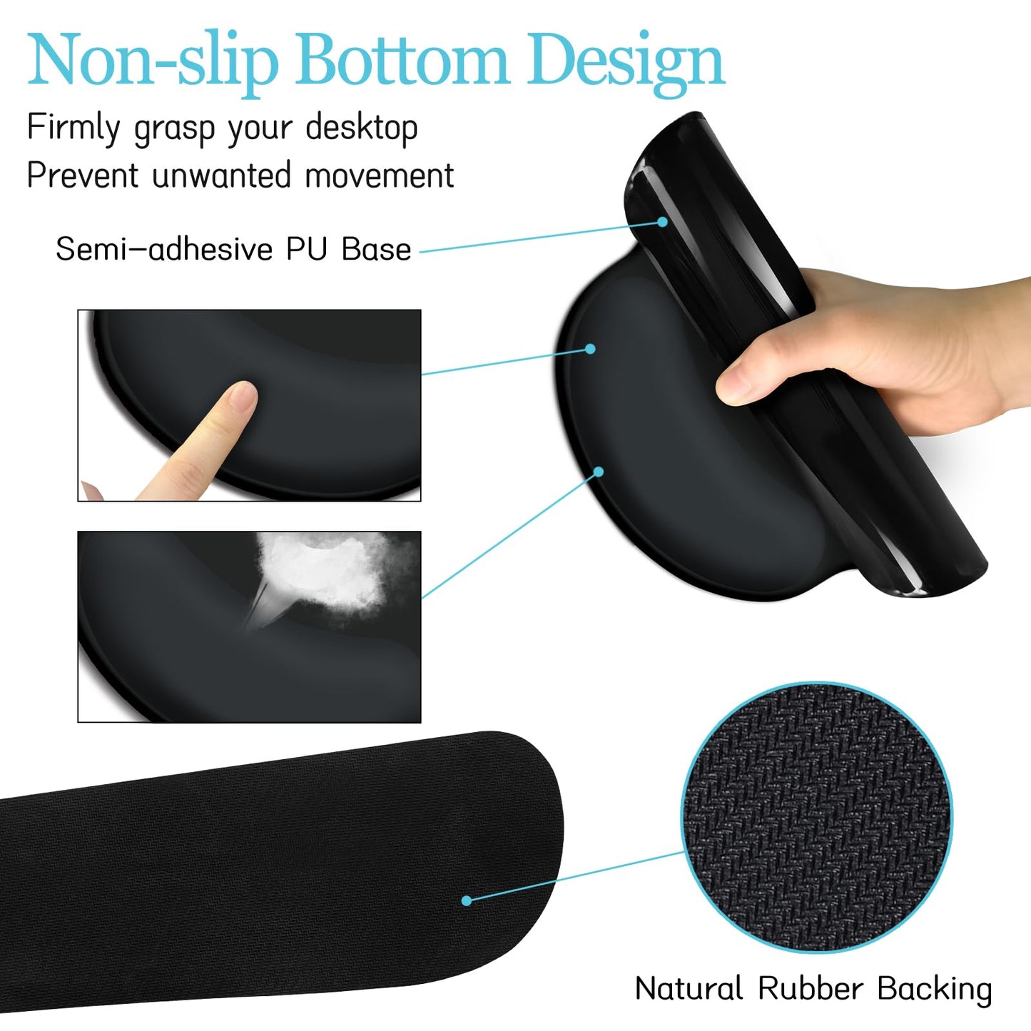 LIMKRIAN Black Large Mouse Pad Set, XXL Desk Matt for Desktop Decor