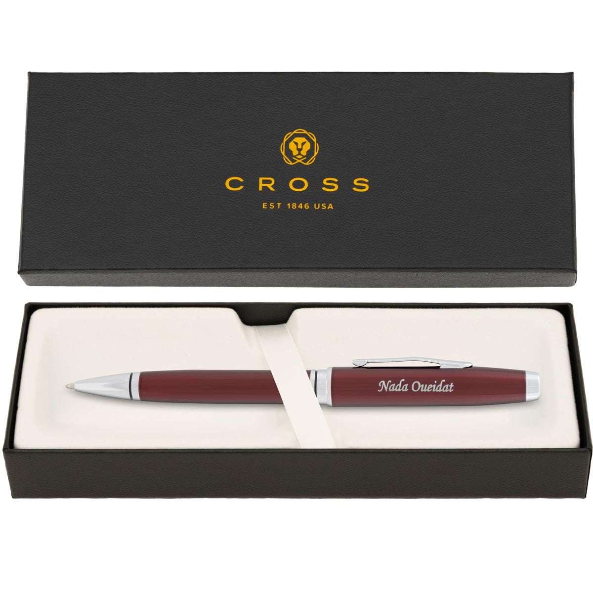 Cross Coventry Personalized Ballpoint Pen in Red Lacquer with Chrome Trim