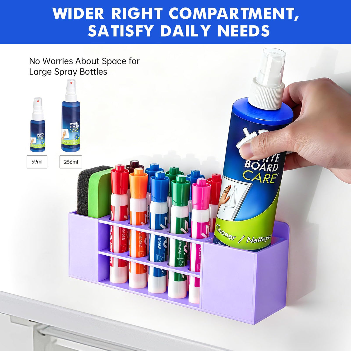 Banafich Wall Mounted Magnetic Dry Erase Marker Holder for White Board