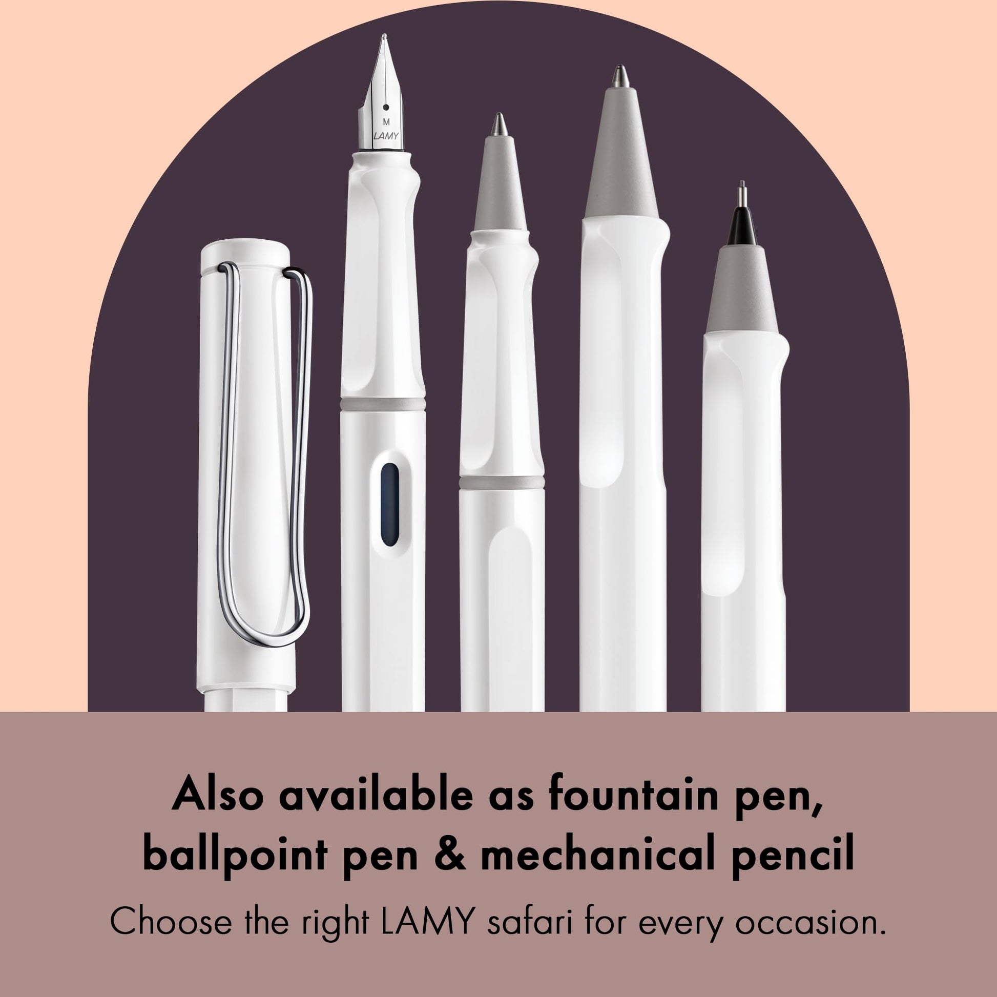 Lamy safari white - Rollerball Pen with ergonomic grip & line width M - for pleasant long writing