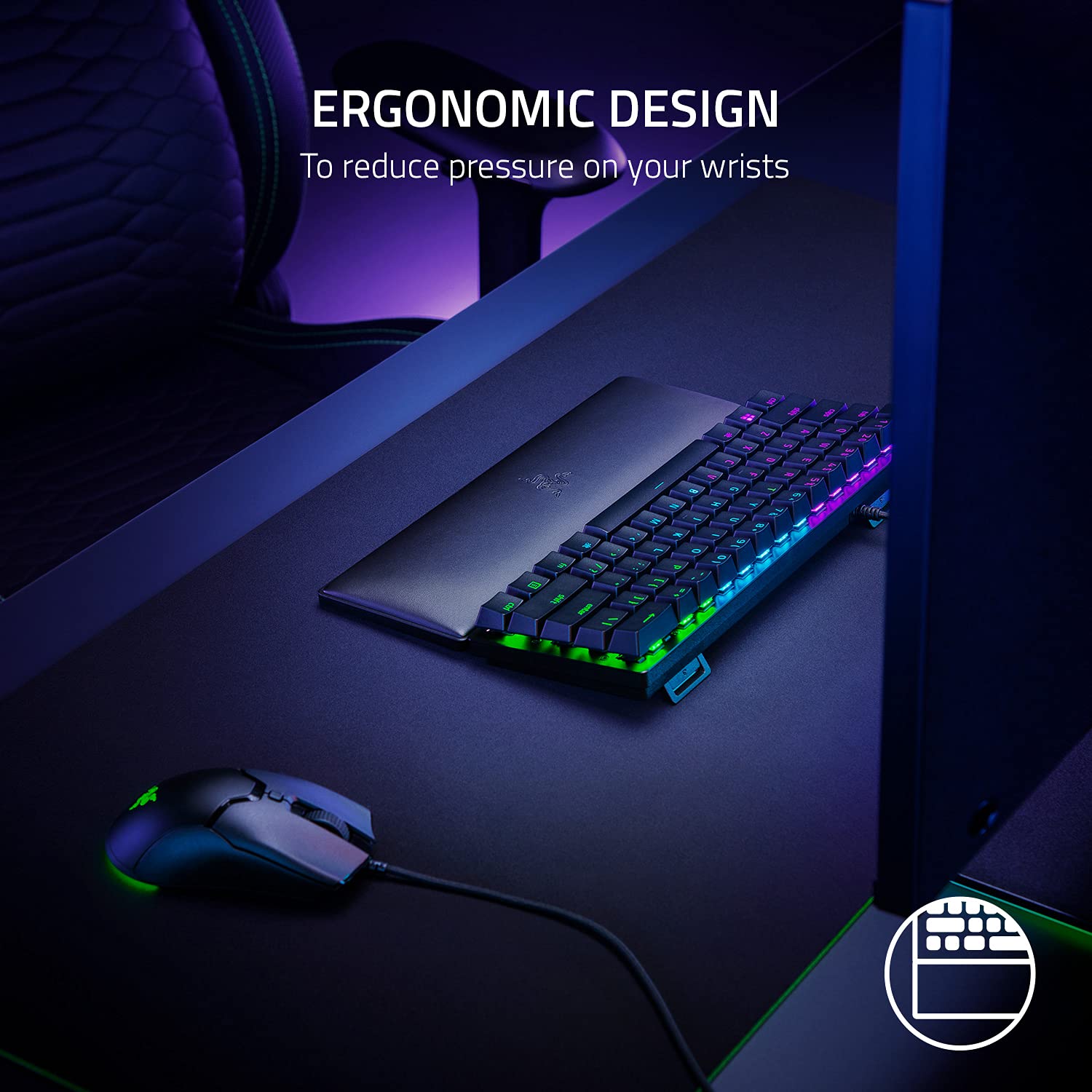 Razer Ergonomic Wrist Rest for Mini (60%) Keyboards