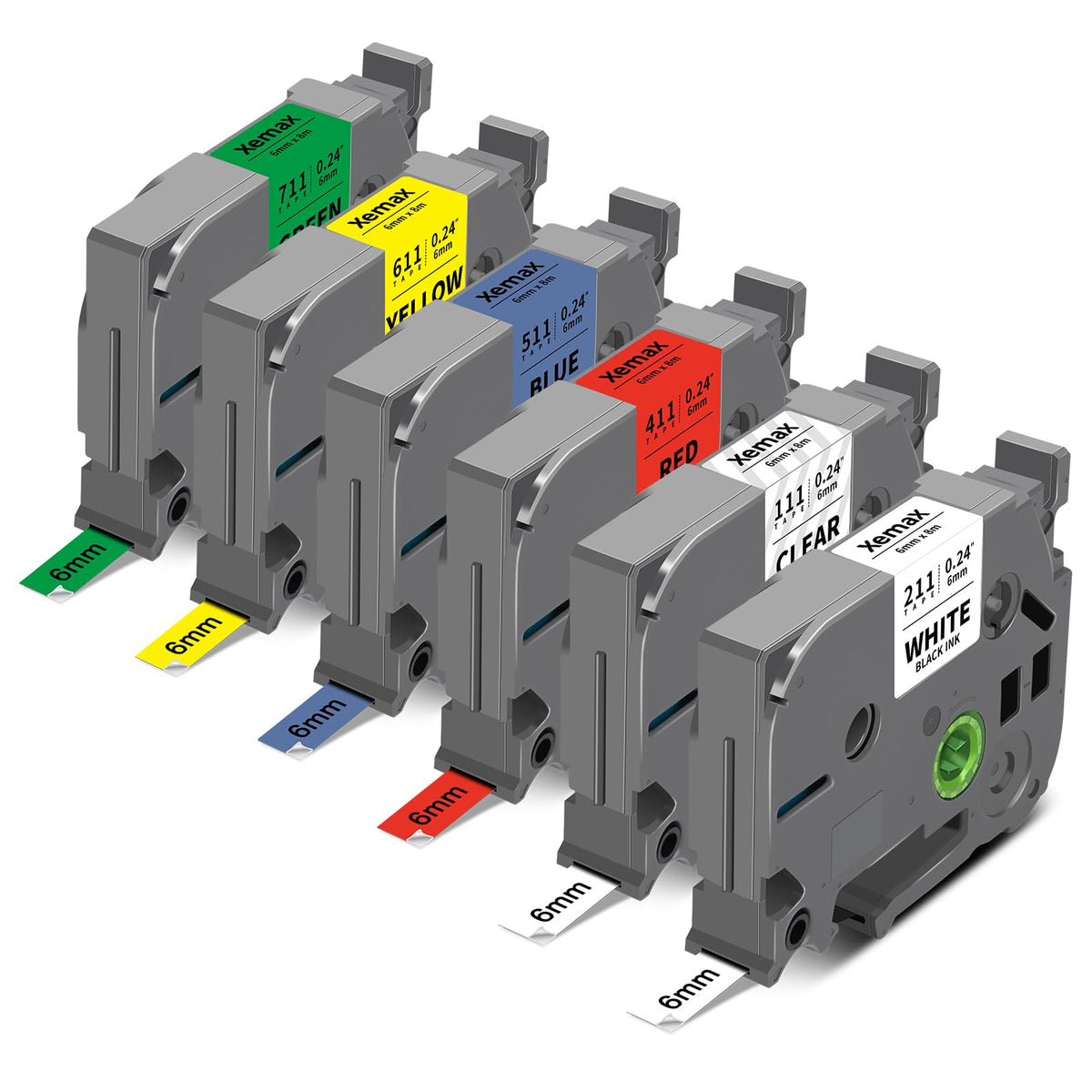6mm 0.23" Multi-Color Label Tape Compatible for Brother P Touch Tze Label