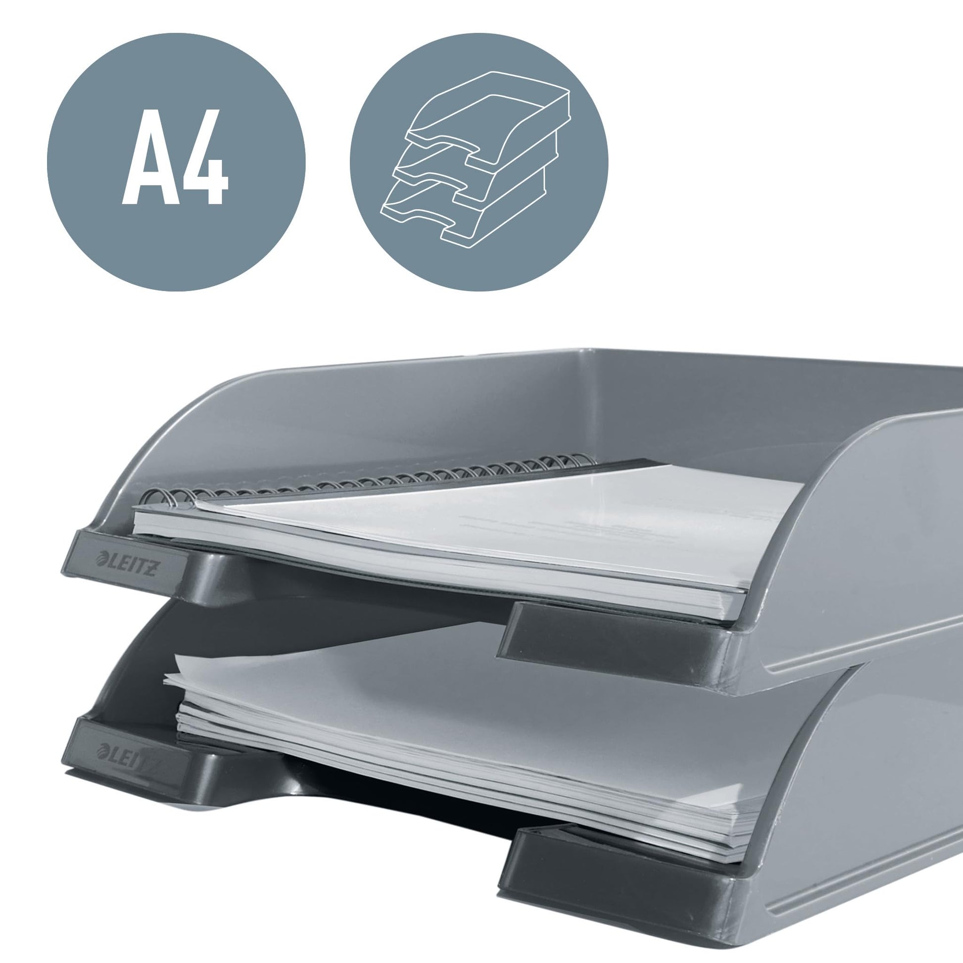 Leitz A4 Letter Tray, Purple, Wow Range, 52263062