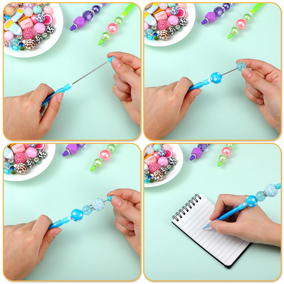 Dinifee 64 Pcs Beadable Mechanical Pencils Back to School Pens