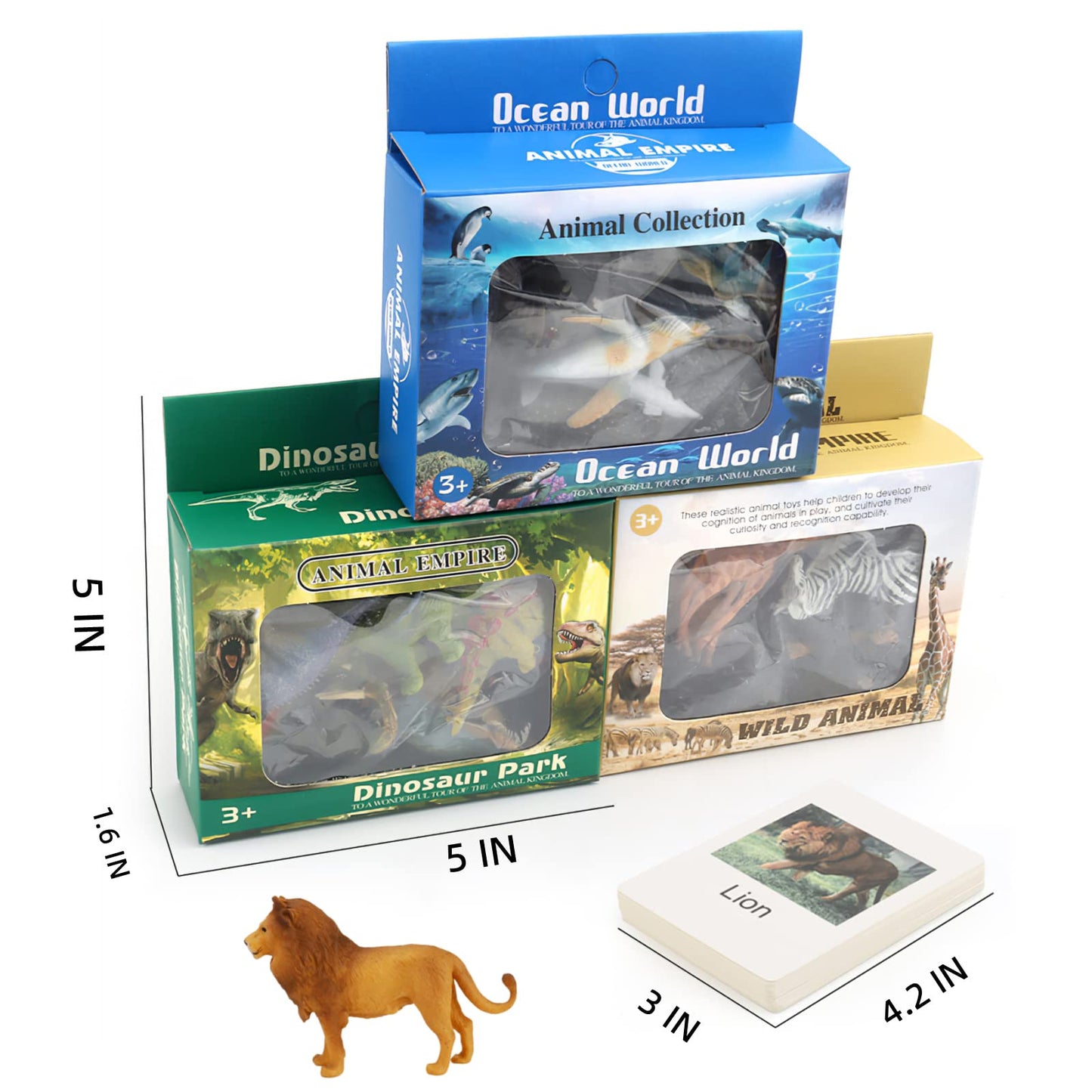 36 Small Animal Figurines Learning & Education Toys, Plastic Realistic Dinosaur Zoo Jungle Safari