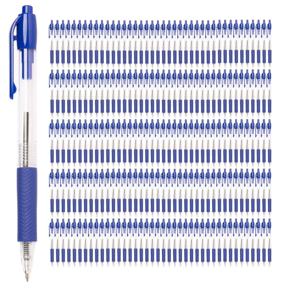 Simply Genius Blue Ballpoint Pens - 200 Bulk Pens, Retractable, Blue Ink - Smooth Writing &