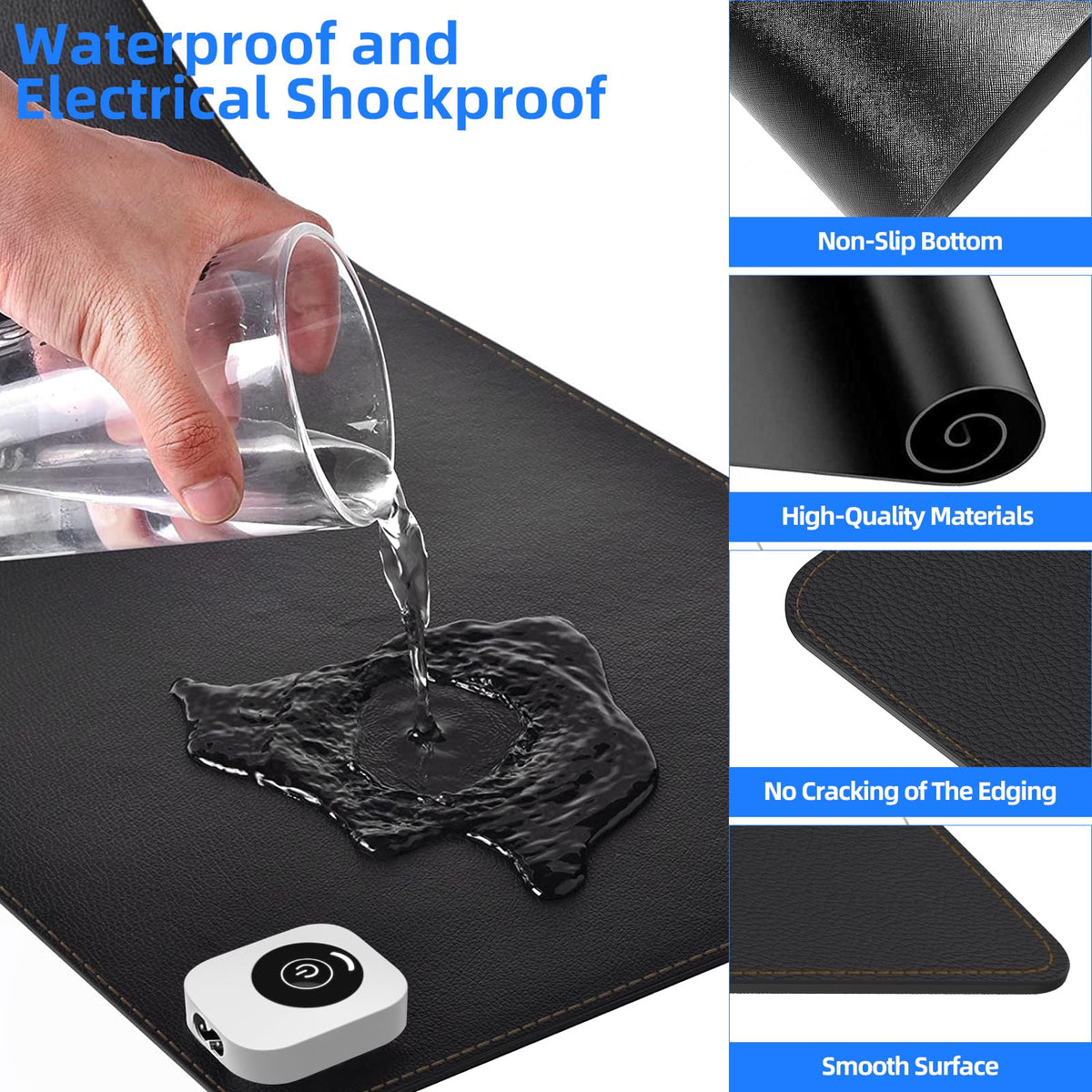 Heated Desk Pad Mouse Pad - Heated Desk Mat - Warm Desk Pad - 3 Levels Heating & 4 Hours Auto