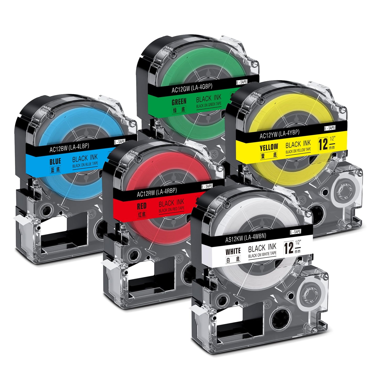 Compatible for Epson Label Maker Tape 12mm 0.47‘’ LabelWorks Cartridge