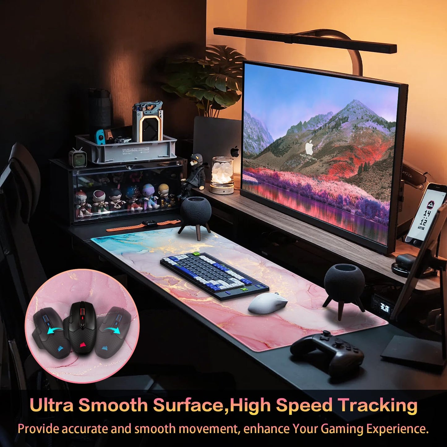 Canjoy Gaming Mouse Pad, 31.5x15.7in Large Mouse Pads for Desk Keyboard Pad