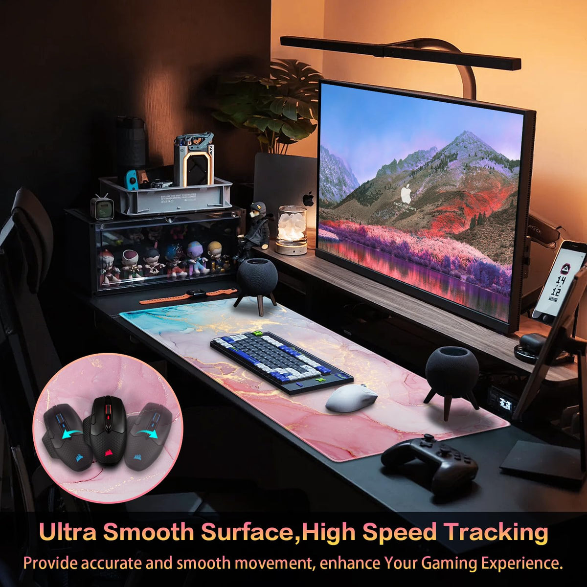 Canjoy Gaming Mouse Pad, 31.5x15.7in Large Mouse Pads for Desk Keyboard Pad