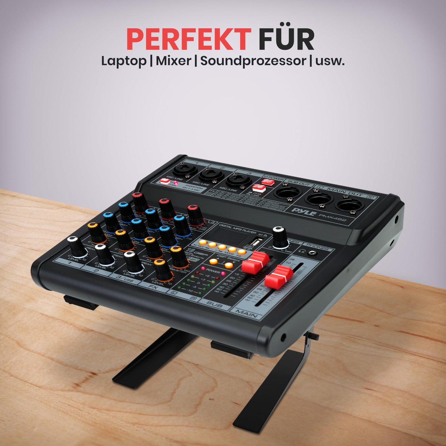 Pyle Portable Adjustable Laptop Stand - 6.3 to 10.9 Inch Anti-Slip Standing Table Monitor or