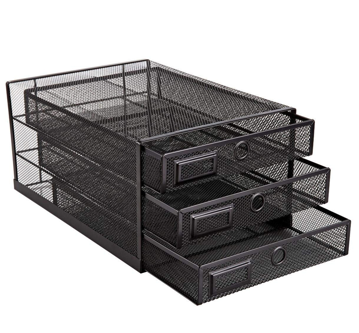 Annova Desk Organizer Wire Mesh 3 Tier Sliding Drawers Paper Sorter/Multifunctional/Premium Solid