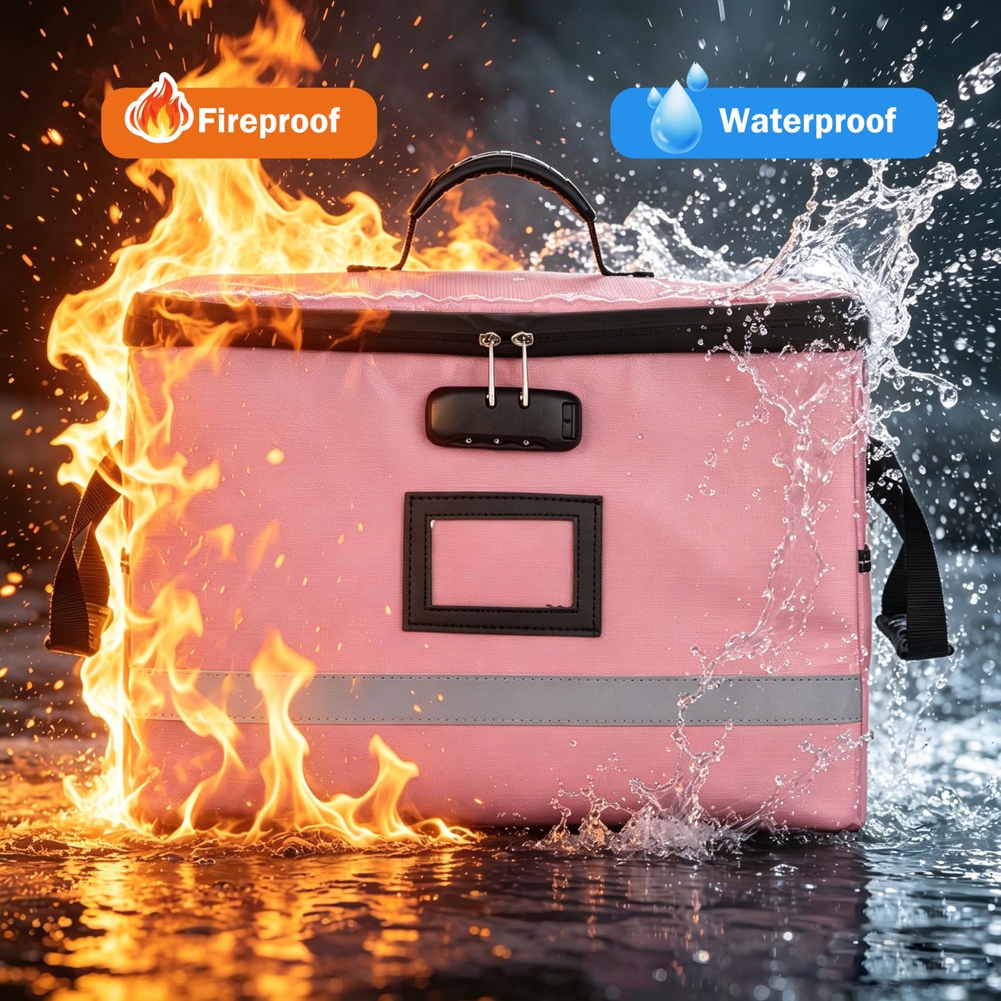 EXLIFBAG Fireproof File Organizer with Lock, 1 Layer
