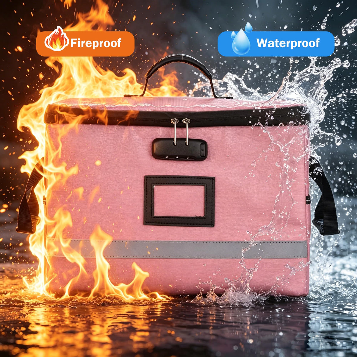 EXLIFBAG Fireproof File Organizer with Lock, 1 Layer