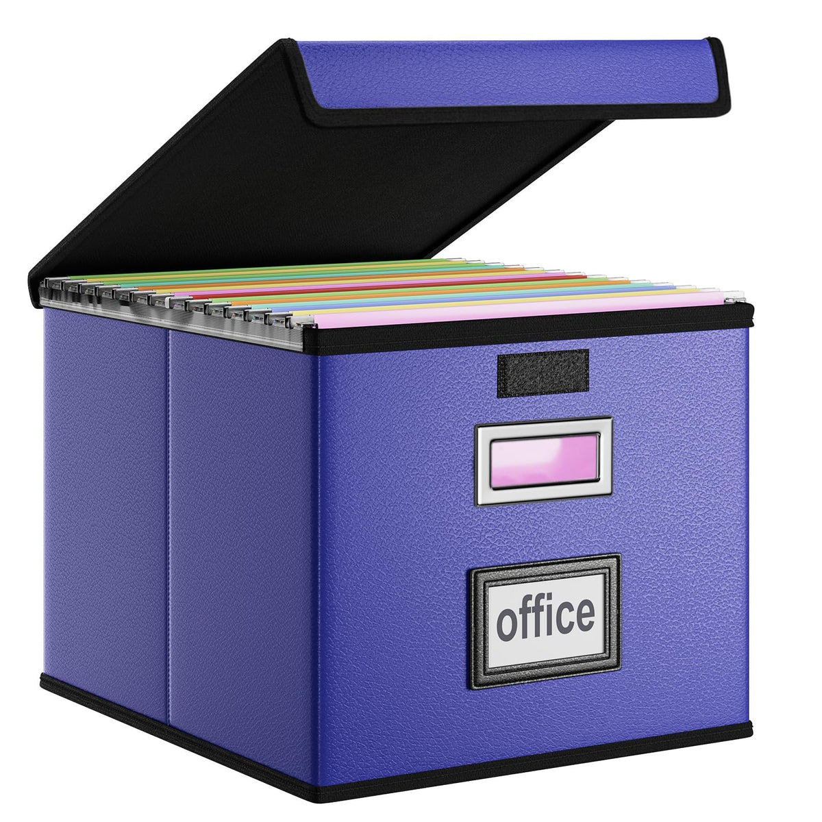 Huolewa File Organizer Box with Lids, Collapsible File Folder Organizer