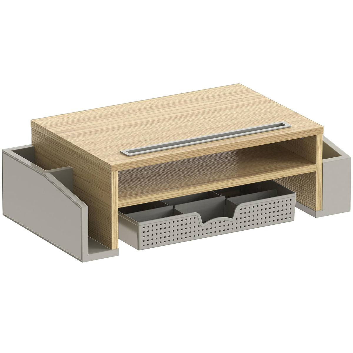 Simple Houseware Desk Monitor Stand Riser w/ Adjustable Tray, Oak